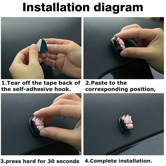 6 Pack Cute Animal Car Mini Hook Self Adhesive Hooks for Keys Earphone Hanging - Picture 12 of 13